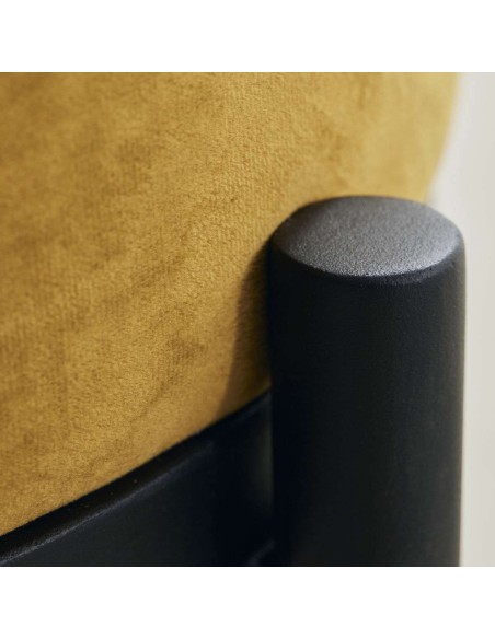 Taburete LAO, Terciopelo Oliva / Metal Negro - House Doctor. Vackart