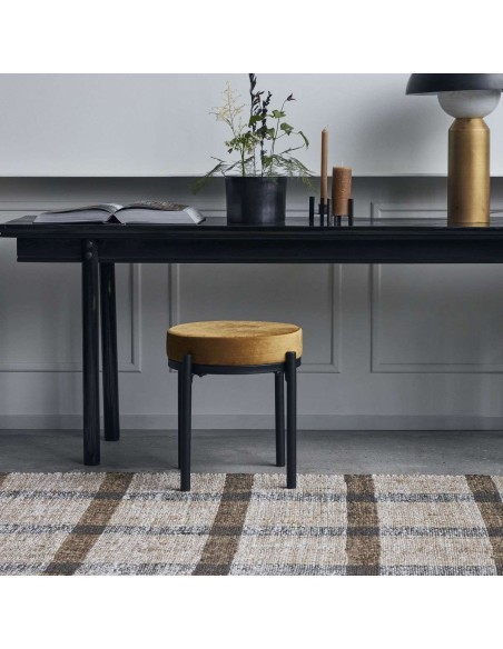 Taburete LAO, Terciopelo Oliva / Metal Negro - House Doctor. Vackart