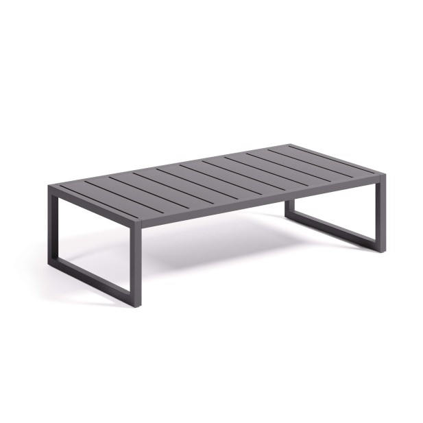 Mesa de centro Comova 60 x 114 cm 100% exterior/aluminio negro - Kave Home