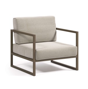 Butaca 100% exterior Comova gris claro/aluminio verde - Kave Home