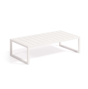 Mesa de centro Comova 60 x 114 cm 100% exterior/aluminio blanco - Kave Home. O100_112_05 - Vackart, muebles de diseño