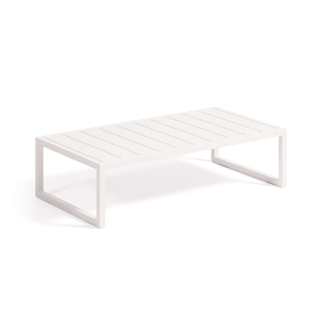 Mesa de centro Comova 60 x 114 cm 100% exterior/aluminio blanco - Kave Home