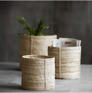 Set 3 Cestas CHAKA, Ratán / Bambú Natural - House Doctor. Vackart 2