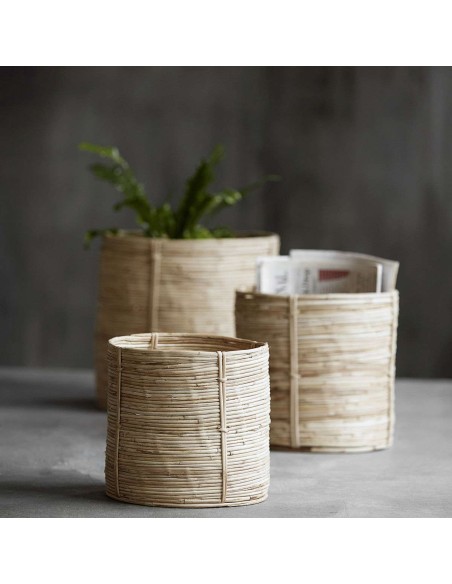 Set 3 Cestas CHAKA, Ratán / Bambú Natural - House Doctor. Vackart