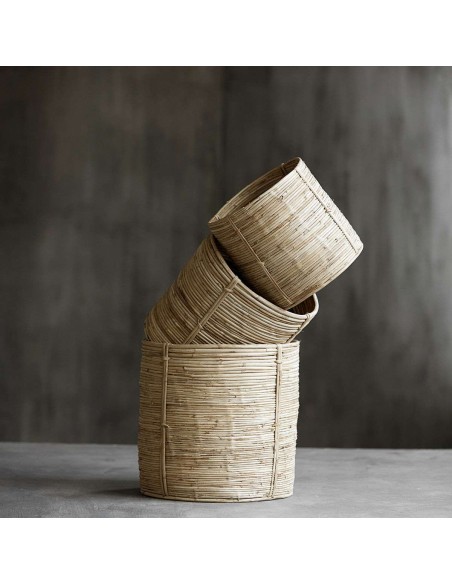 Set 3 Cestas CHAKA, Ratán / Bambú Natural - House Doctor. Vackart