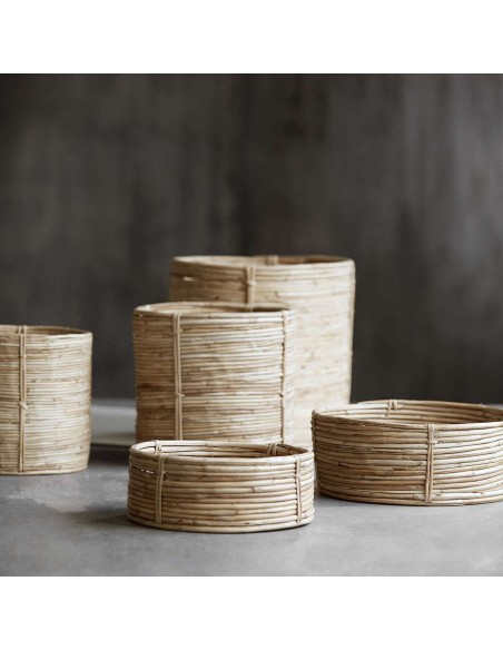 Set 3 Cestas CHAKA, Ratán / Bambú Natural - House Doctor. Vackart