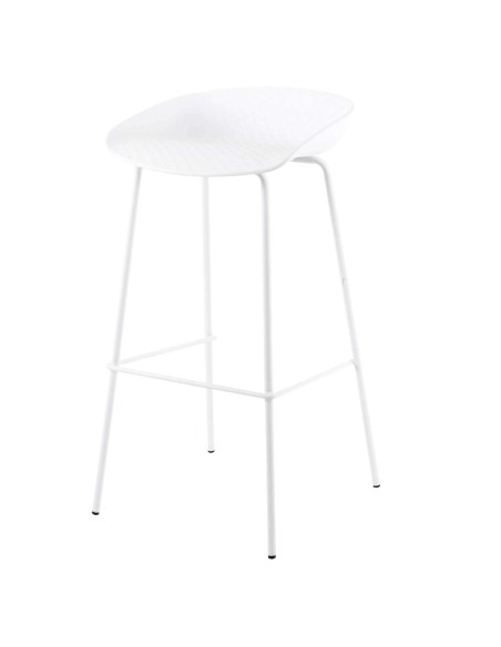 Taburete Alto MYTE 72 cm, Metal / Plástico Blanco. Vackart