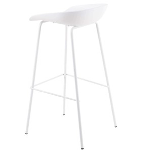 Taburete Alto MYTE 72 cm, Metal / Plástico Blanco. Vackart 2