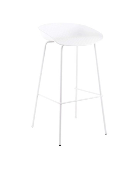 Taburete Alto MYTE 72 cm, Metal / Plástico Blanco. Vackart