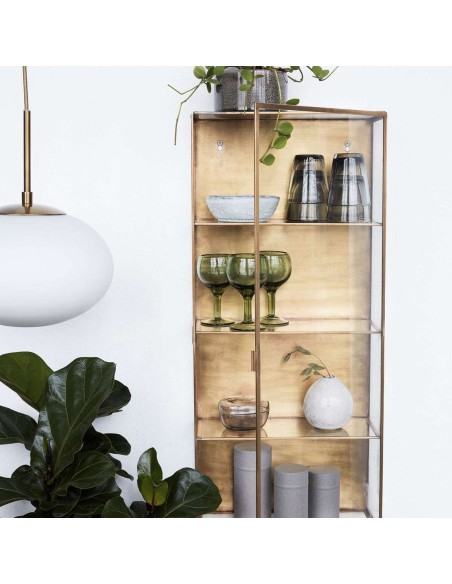 Vitrina de Pared GLASS 35x15x80 cm, Latón - House Doctor. Vackart
