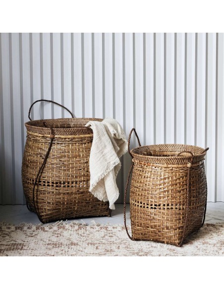 Set 2 Cestas KUTA, Ratán / Bambú Natural - House Doctor. Vackart