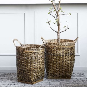 Set 2 Cestas PURA, Ratán / Bambú Natural - House Doctor. Vackart 2