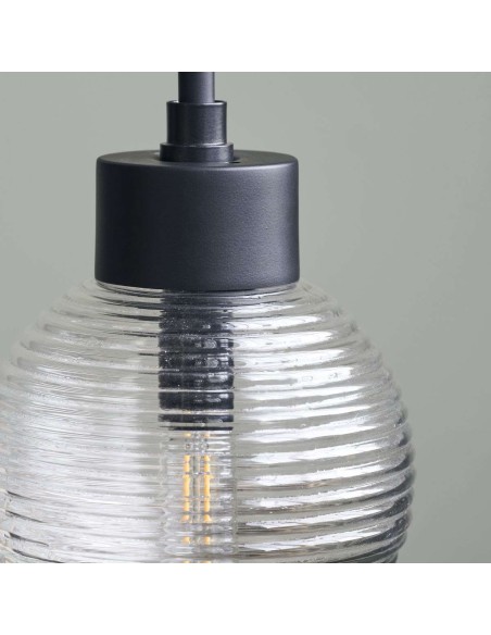 Lámpara de Techo GAIA Ø15 cm, Cristal / Metal Negro - House Doctor. Vackart