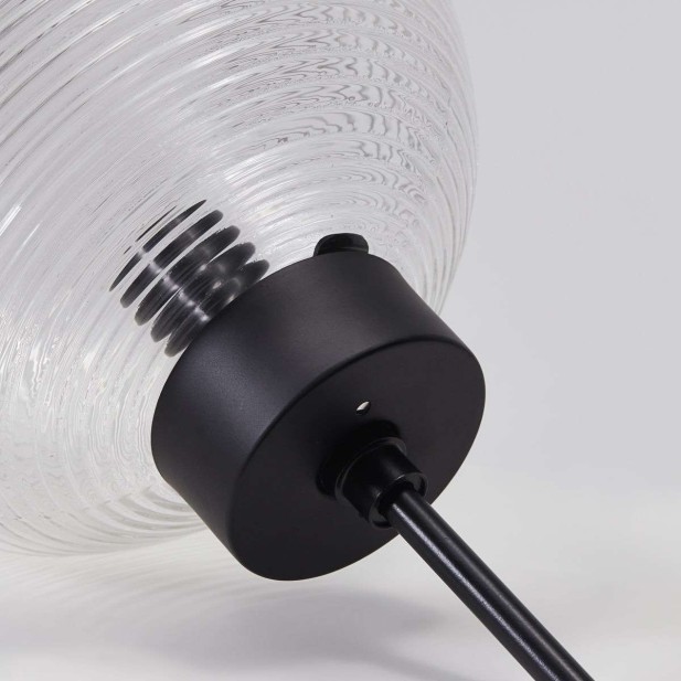 Lámpara de Techo GAIA Ø25 cm, Cristal / Metal Negro - House Doctor. Vackart