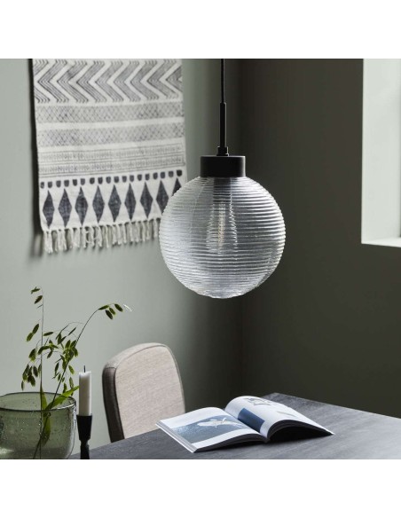 Lámpara de Techo GAIA Ø25 cm, Cristal / Metal Negro - House Doctor. Vackart