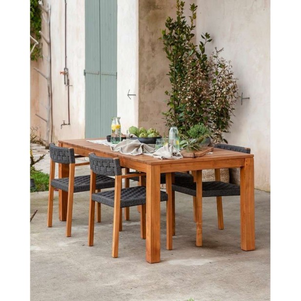 Mesa Exterior GENESIS 250x90 cm, Teca Reciclada - Dareels. Vackart