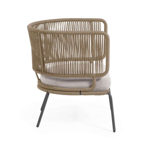 Sillón NADIN cuerda beige/acero galvanizado - Kave Home Sillón NADIN cuerda beige/acero galvanizado - Kave Home
