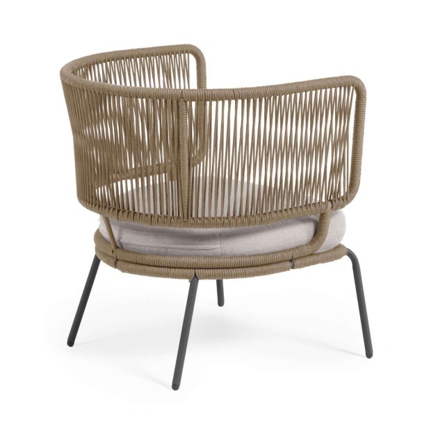 Sillón NADIN cuerda beige/acero galvanizado - Kave Home Sillón NADIN cuerda beige/acero galvanizado - Kave Home