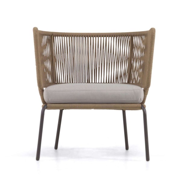 Sillón NADIN cuerda beige/acero galvanizado - Kave Home Sillón NADIN cuerda beige/acero galvanizado - Kave Home