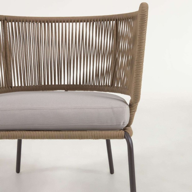 Sillón NADIN cuerda beige/acero galvanizado - Kave Home Sillón NADIN cuerda beige/acero galvanizado - Kave Home