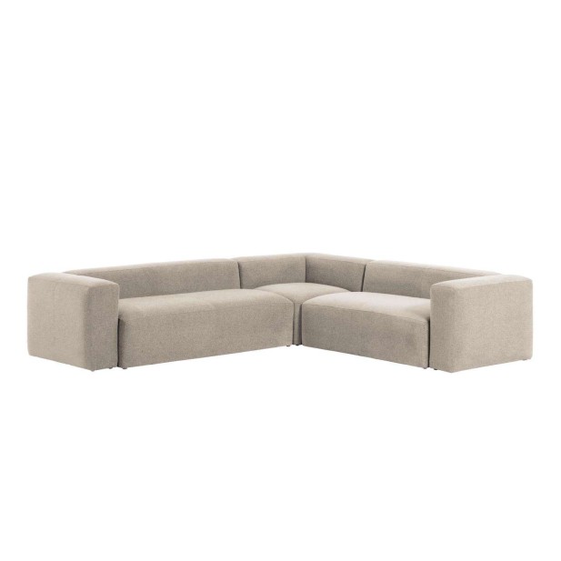 Sofá rinconero Blok 5 plazas beige 320 x 290 cm - Kave Home