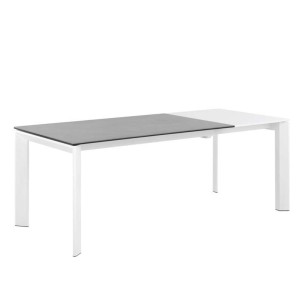 Mesa Extensible TYND 160/240, Metal Blanco / Porcelánico Gris Atenea 2