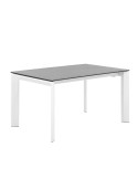 Mesa Extensible TYND 160/240, Metal Blanco / Porcelánico Gris Atenea