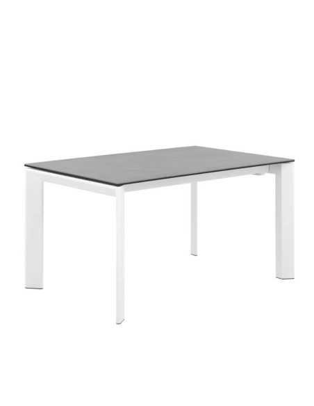 Mesa Extensible TYND 160/240, Metal Blanco / Porcelánico Gris Atenea