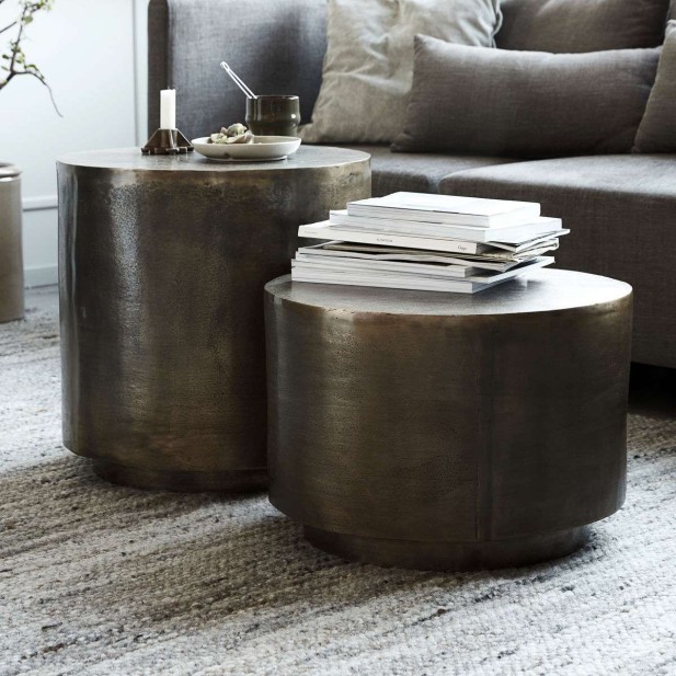 Mesa de Centro ROTA Ø50x50 cm, Latón Antiguo - House Doctor. Vackart