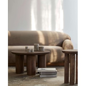 Mesa de Centro HELIN Ø70x40 cm, Mango / Marrón Oscuro - Nordal. Vackart 2