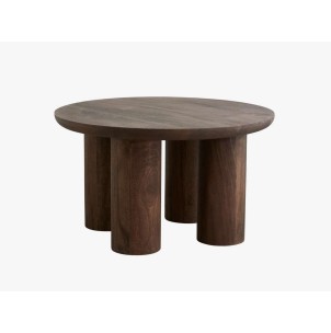 Mesa de Centro HELIN Ø70x40 cm, Mango / Marrón Oscuro - Nordal. Las modernas y exclusivas mesas de diseño de Nordal en Vackart, tu tienda de diseño online.