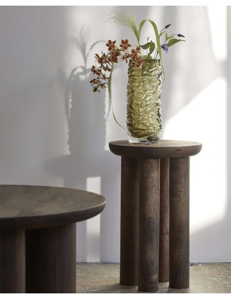 Mesa Auxiliar HELIN Ø32x49 cm, Mango / Marrón Oscuro - Nordal