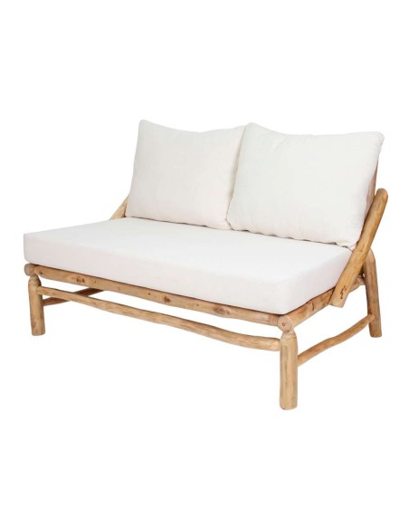 Banco con Cojines THAOLY, Madera Maciza Natural. Vackart