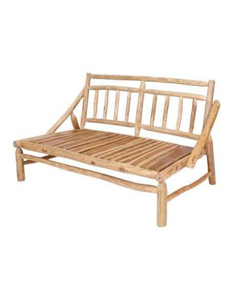 Banco con Cojines THAOLY, Madera Maciza Natural. Vackart