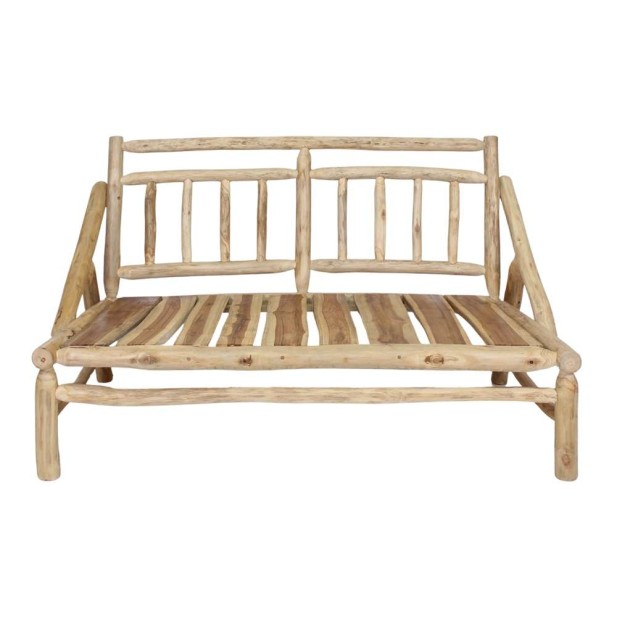 Banco con Cojines THAOLY, Madera Maciza Natural. Vackart