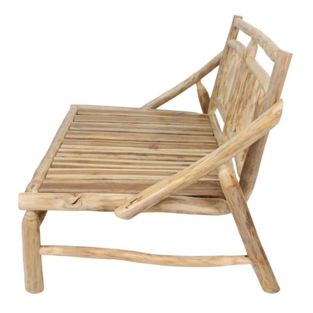 Banco con Cojines THAOLY, Madera Maciza Natural. Vackart