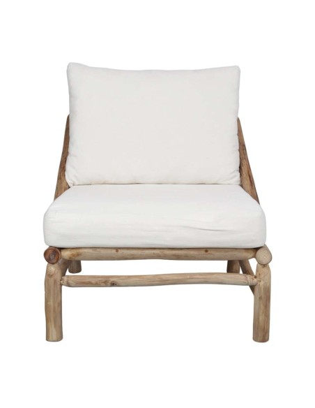 Sillón con Cojines THAOLY, Madera Maciza Natural