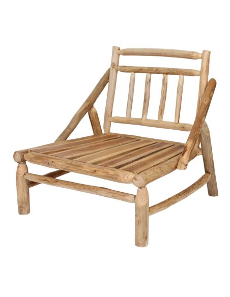 Sillón con Cojines THAOLY, Madera Maciza Natural