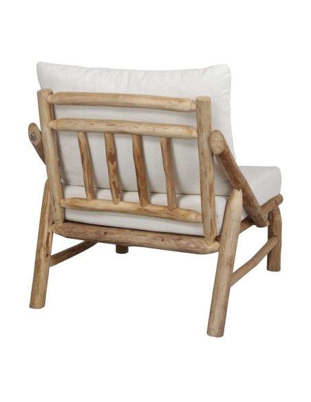 Sillón con Cojines THAOLY, Madera Maciza Natural