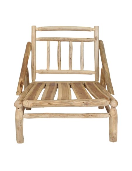Sillón con Cojines THAOLY, Madera Maciza Natural
