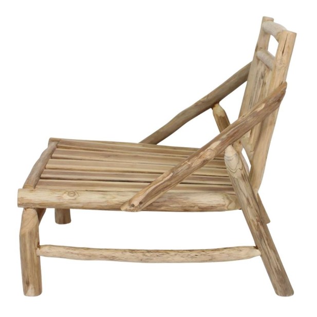 Sillón con Cojines THAOLY, Madera Maciza Natural