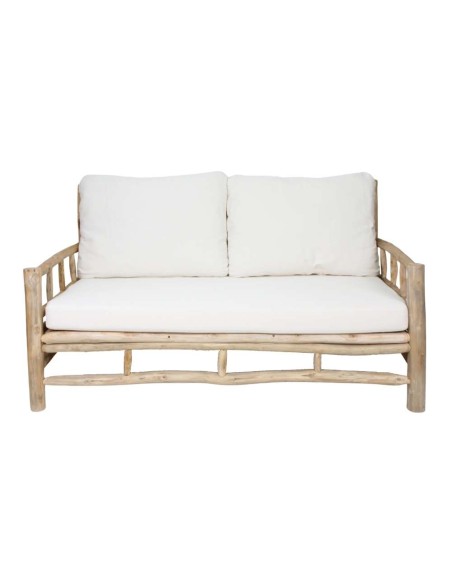 Banco con Cojines PANIOL, Madera Maciza Natural. Vackart