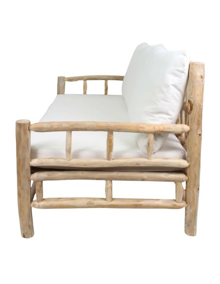 Banco con Cojines PANIOL, Madera Maciza Natural. Vackart