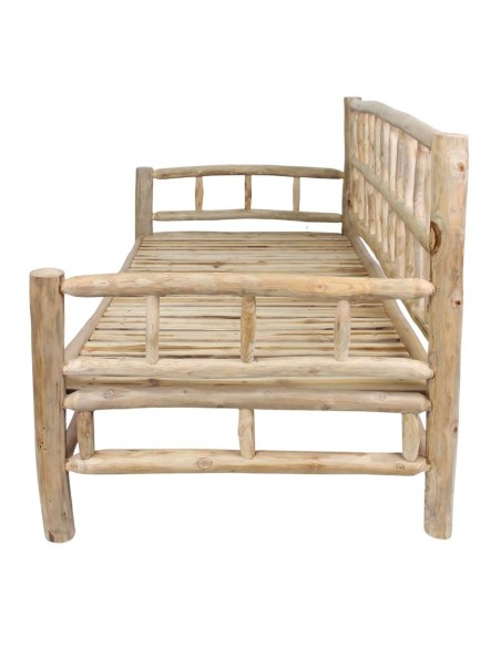 Banco con Cojines PANIOL, Madera Maciza Natural. Vackart