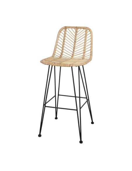 Taburete Alto MEDEA 68 cm, Metal / Ratán Natural. Vackart