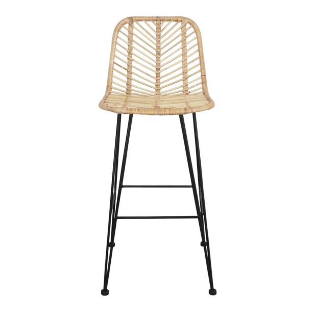 Taburete Alto MEDEA 68 cm, Metal / Ratán Natural. Vackart