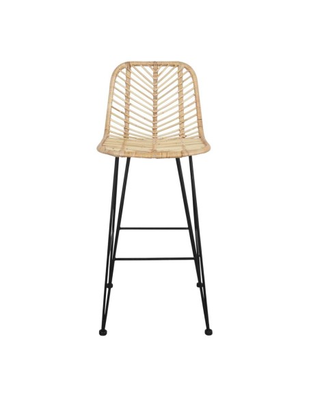 Taburete Alto MEDEA 68 cm, Metal / Ratán Natural. Vackart