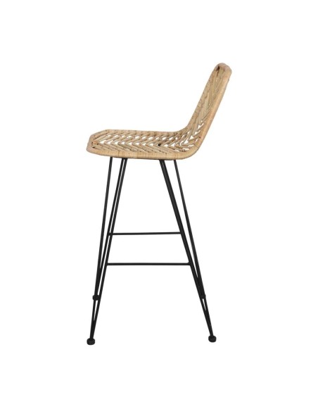 Taburete Alto MEDEA 68 cm, Metal / Ratán Natural. Vackart