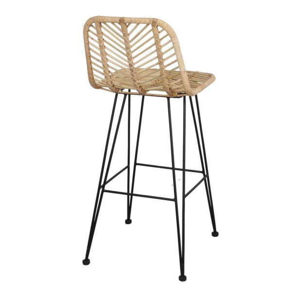 Taburete Alto MEDEA 68 cm, Metal / Ratán Natural. Vackart