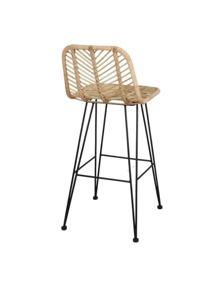 Taburete Alto MEDEA 68 cm, Metal / Ratán Natural. Vackart